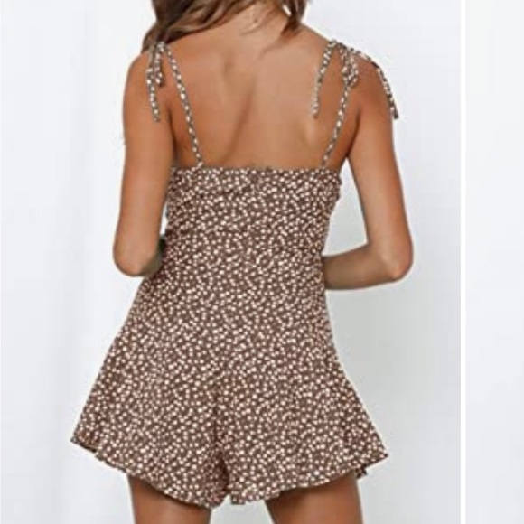 Brown floral summer romper - Picture 2 of 2